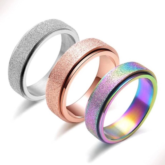 Glitter Spinner Rings For Anxiety & Stress Relief - Picture 2 of 5